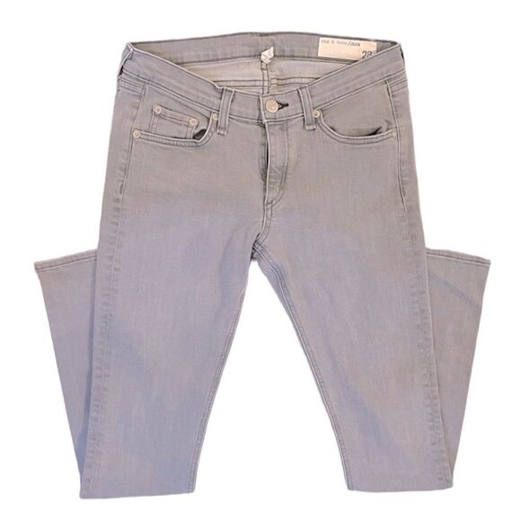 Rag & Bone Gray Skinny Low Rise Denim Jeans - Picture 1 of 9
